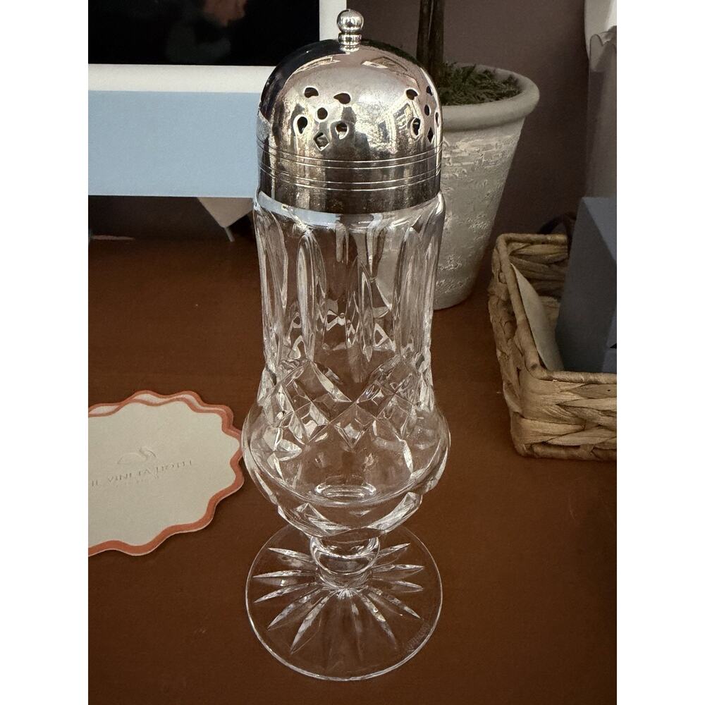 Vintage Original Waterford Lismore Sugar Shaker Muffineer Crystal with Lid